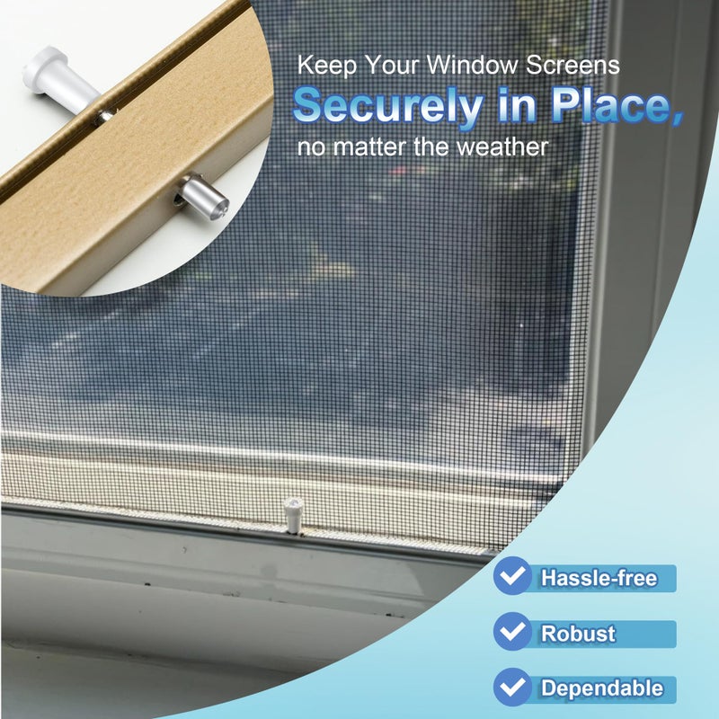 Ceoighe 50 Pack Window Screen Plunger Latches with Caps, 5/32"" X 1-1/2"", Aluminum Window Screen Plunger Pins, Secure Screens in Place (White) - Image 5